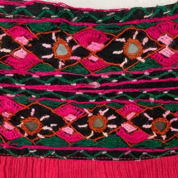 Funky People Cotton Gauze Floral Vacation Sleeveless Casual Boho Pink Tank Top - Picture 2 of 8